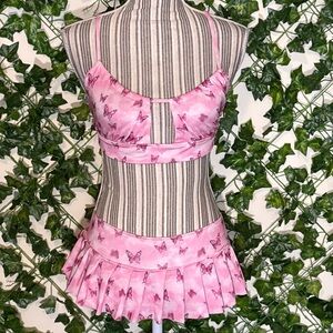 Dolls Kill Pink Butterfly Bikini Set